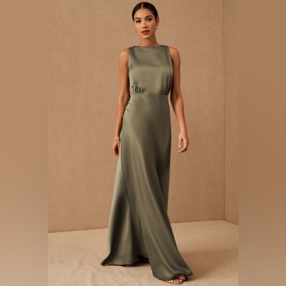 BHLDN - Sachin + Babi - Beckett Satin Charmeuse Maxi Dress 4 in Moss